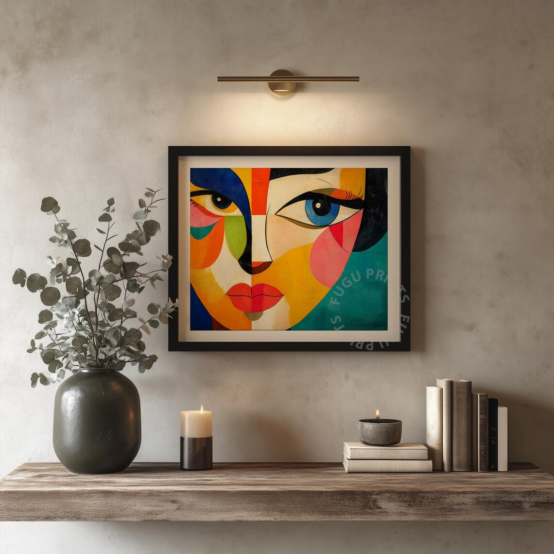 Colorful Cubist Geometric Abstract Woman Face Portrait Poster - Image 4