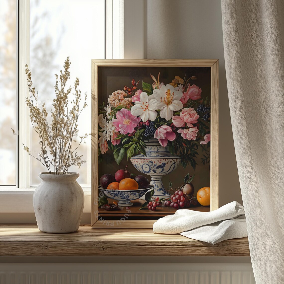 Floral Still Life, Dutch Masters Style Kitchen Art - Image 4