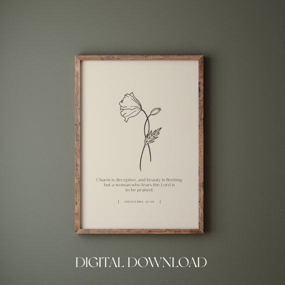 Proverbs 31 Scripture Print for Women and Mum