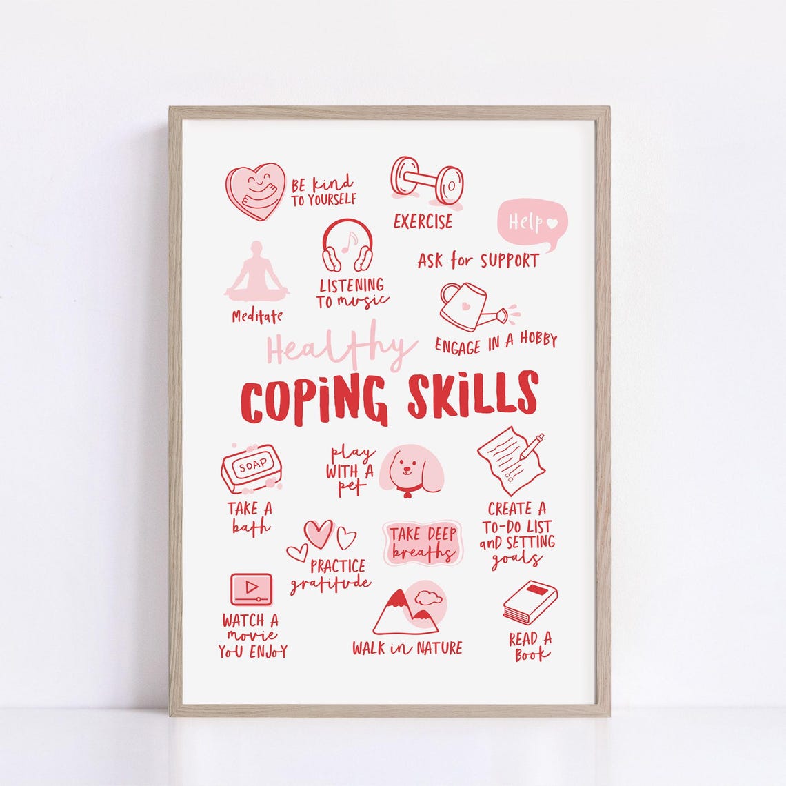 Healthy Coping Skills Poster for Therapy Office and Calm Minds - Image 2