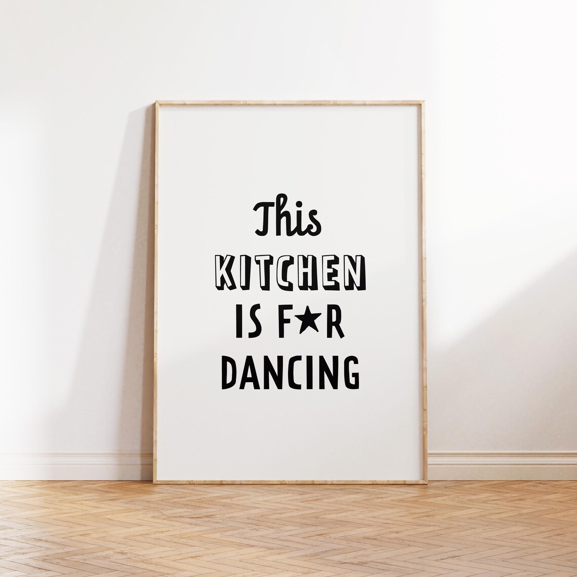 This Kitchen Is For Dancing Print Cute Kitchen Dancing Print Retro Kitchen Wall Art Printable Funny Signs Poster - Image 3