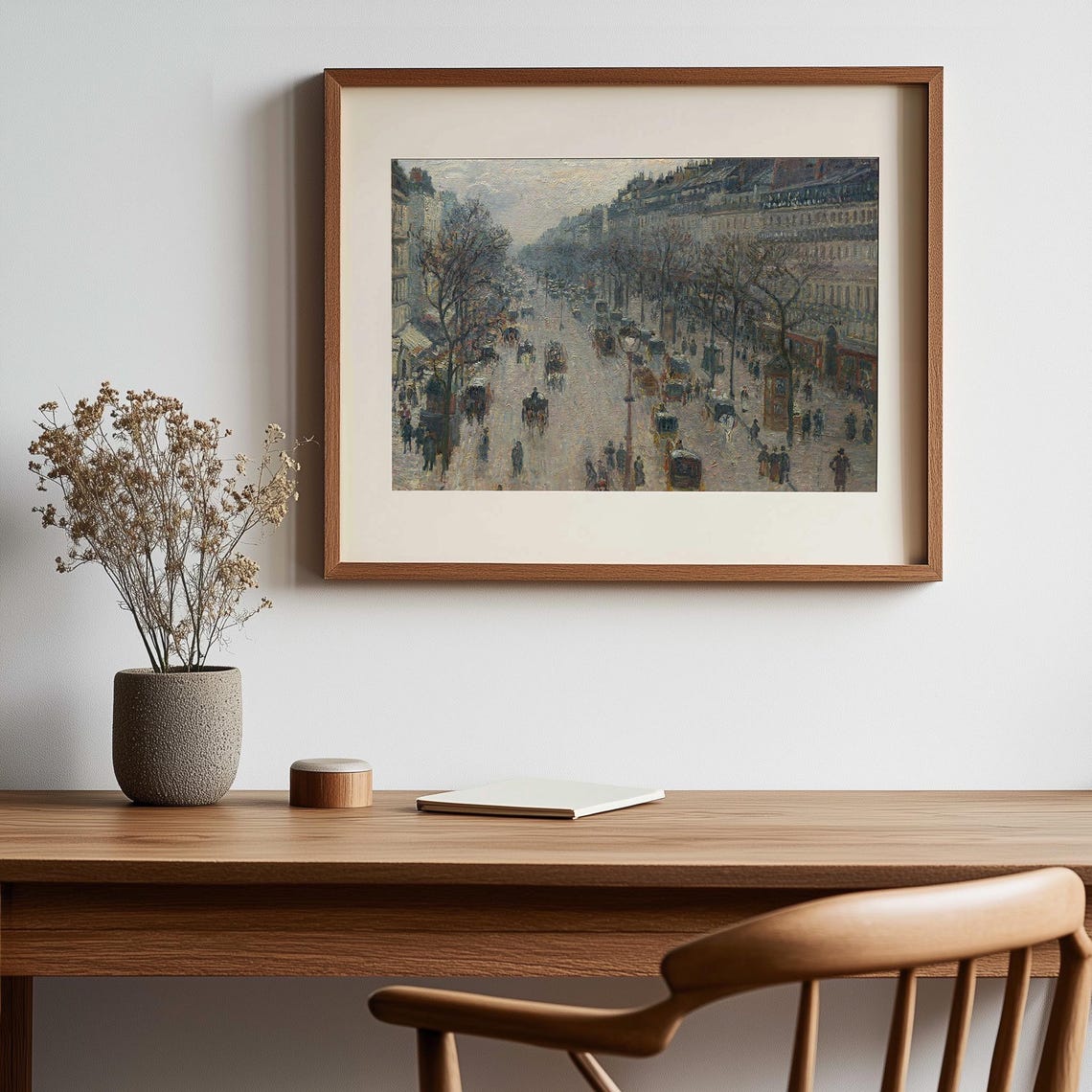 Paris Montmartre Winter Boulevard Impressionist Street Scene Poster - Image 2