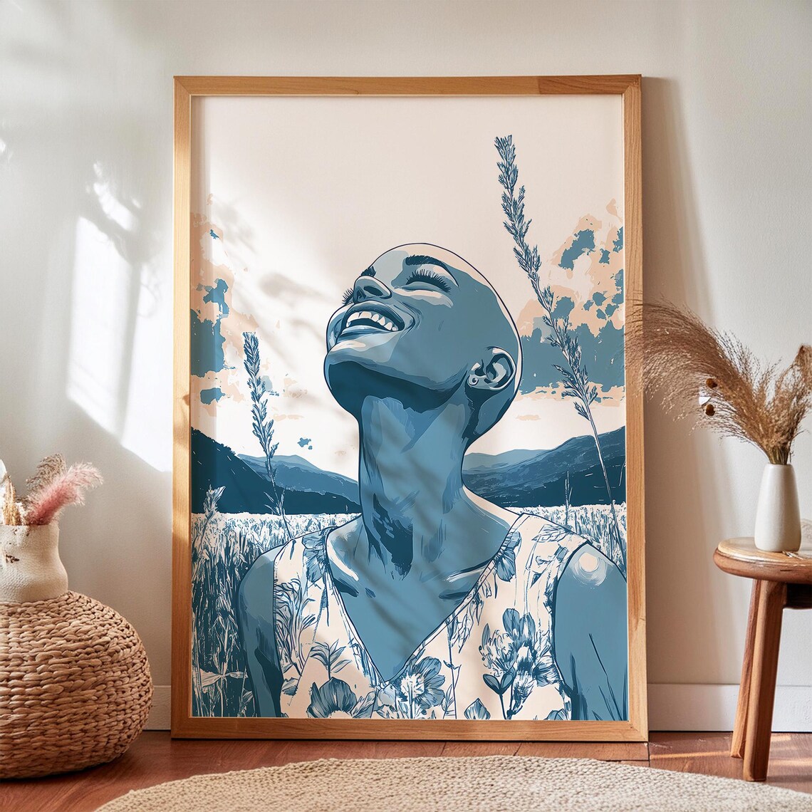Brave Woman Poster, Chemotherapy Warrior Illustration