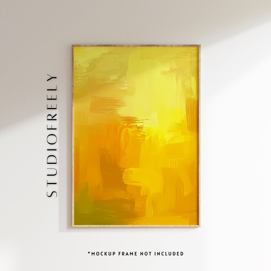 Abstract Yellow Oil Painting Soft Gradient Texture Art Print