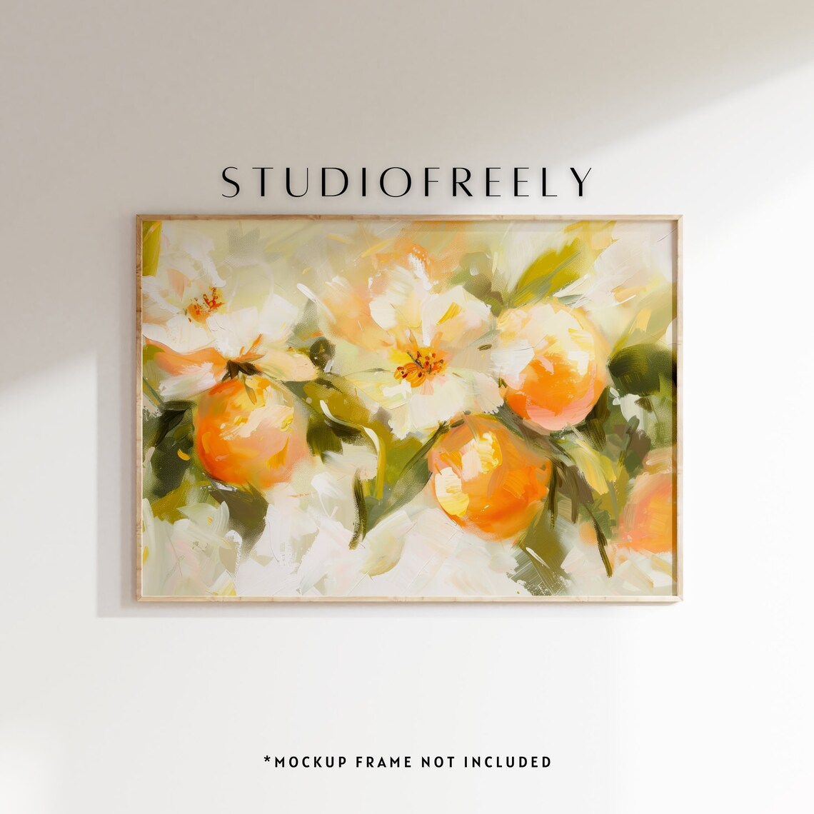 Orange Blossom Oil Painting, Modern Botanical Art Print