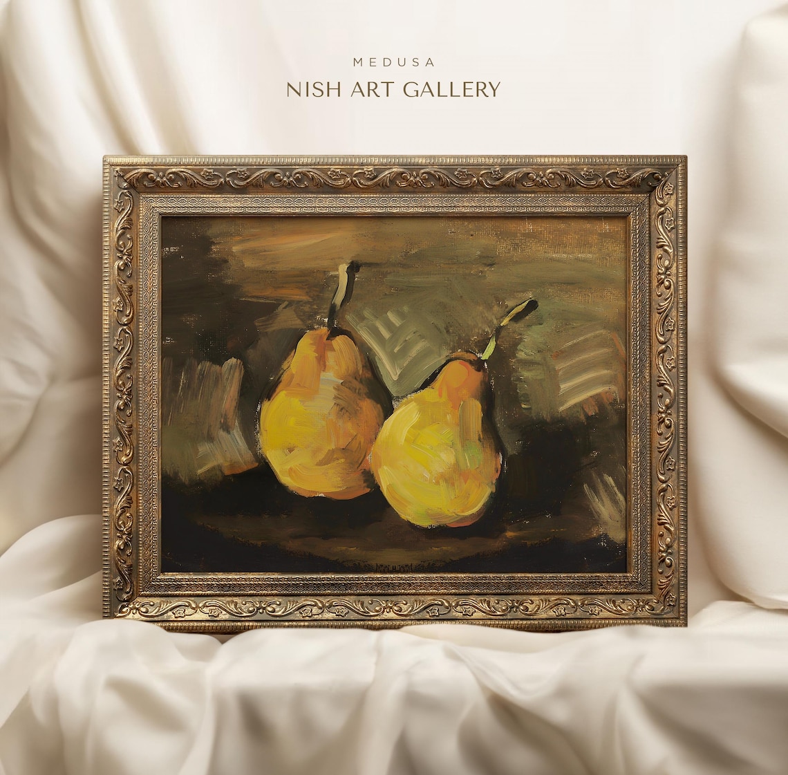 Vintage Pear Print, Kitchen Still Life Art