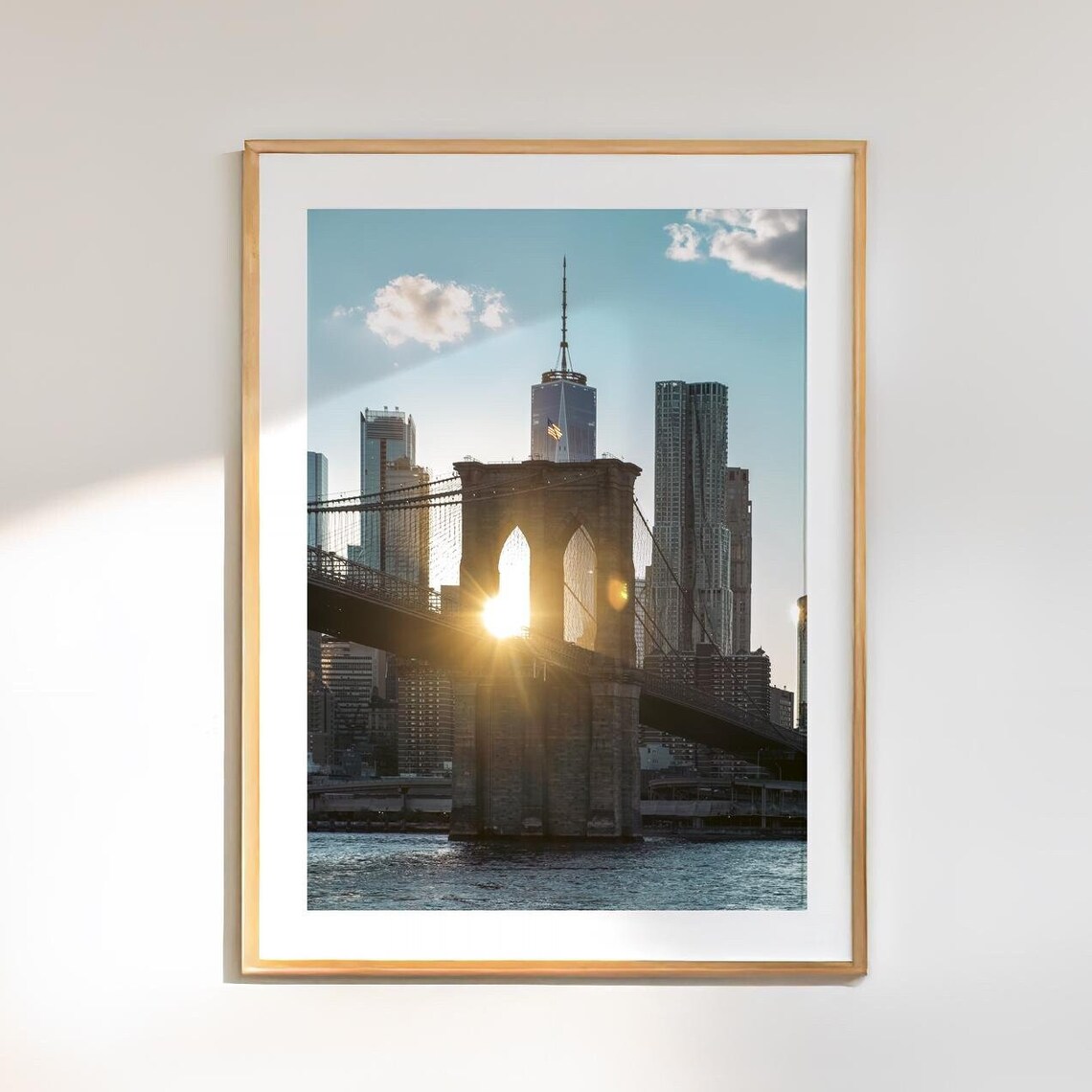 Brooklyn Bridge & Freedom Tower, NYC Skyline Art Print