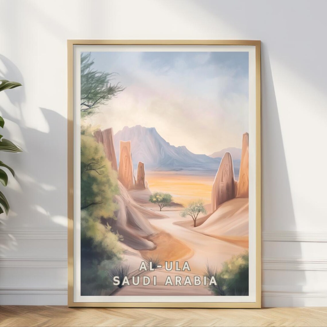 Al Ula Saudi Arabia Travel Poster, Desert Landscape