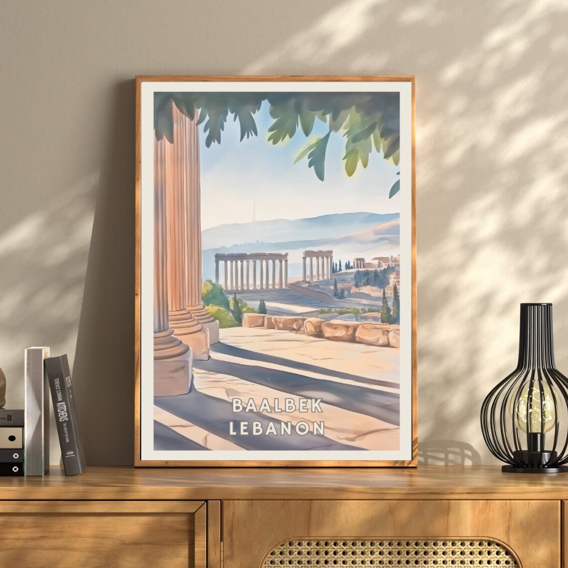 Baalbek Lebanon Poster Ancient Ruins Wall Art Roman Temple Print Middle East Travel Decor Historical Landscape Living Room Print - Image 3