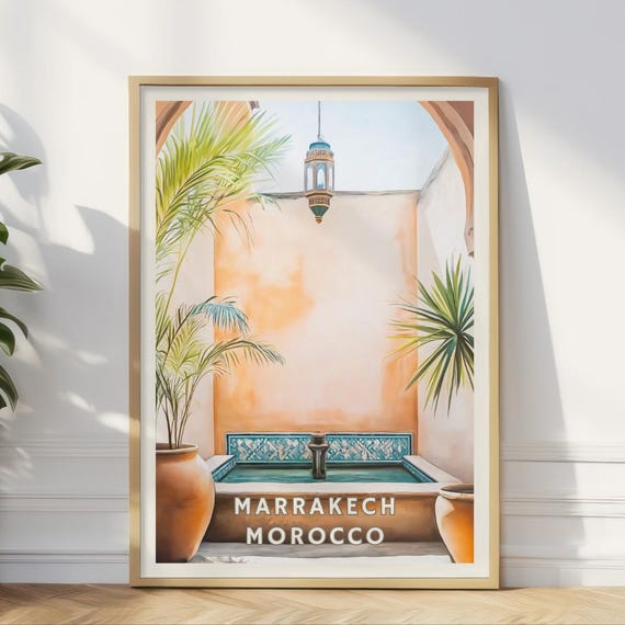 Marrakech Morocco Poster, Traditional North African Decor