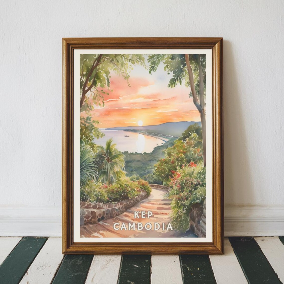 Kep Cambodia, Tropical Sunset Travel Poster - Image 2