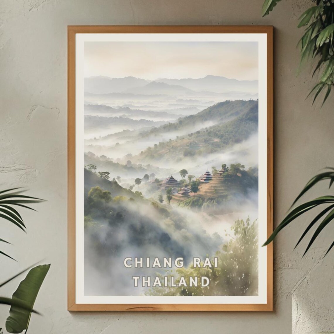 Chiang Rai Thailand Poster, Misty Mountain Landscape - Image 2