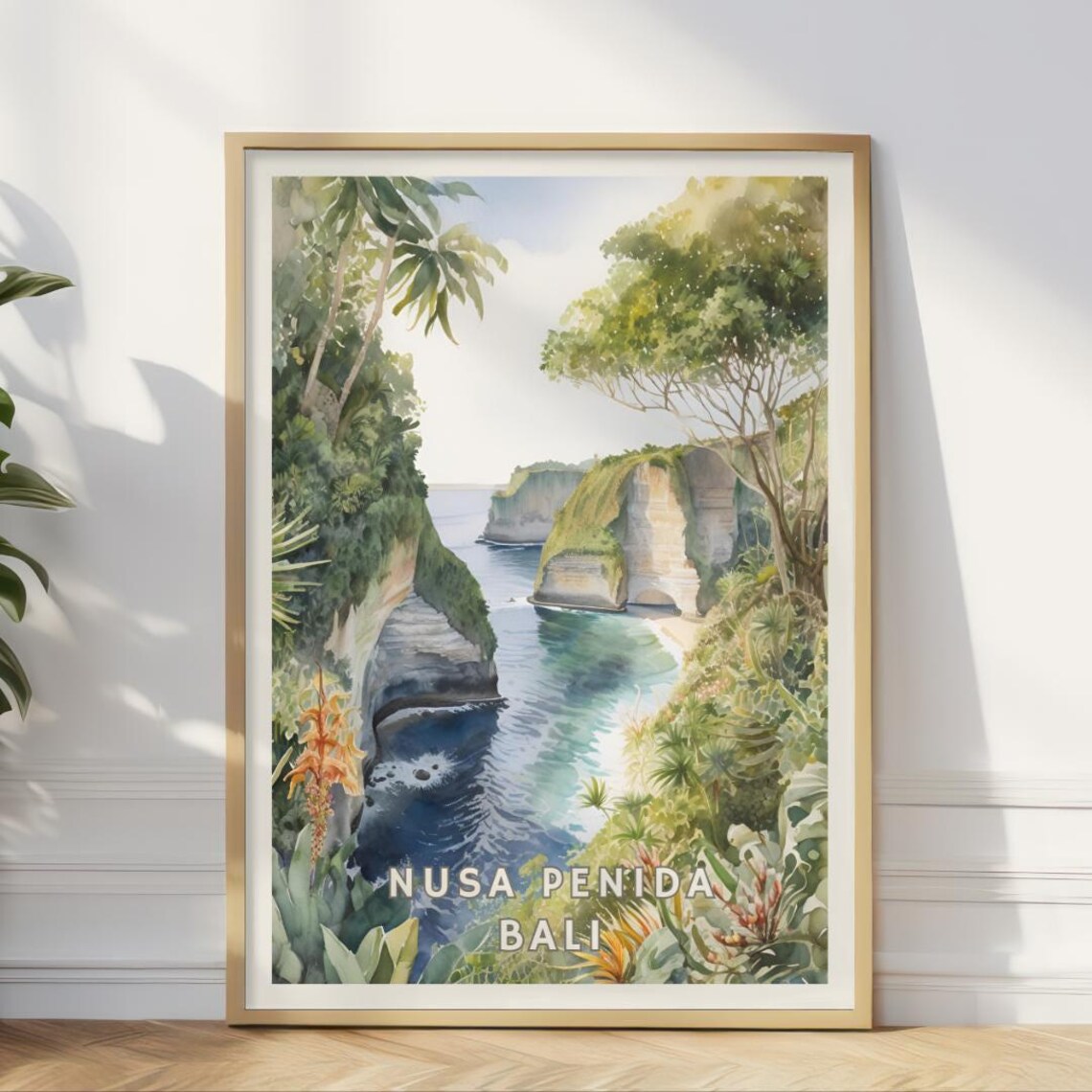 Nusa Penida Bali Travel Poster, Tropical Island