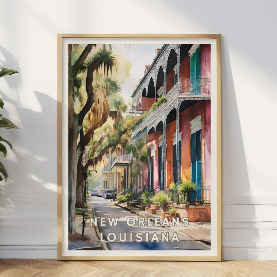 New Orleans Louisiana Usa Poster French Quarter City Art Historic Architecture Print Southern Charm Jazz Travel Poster Vintage Office