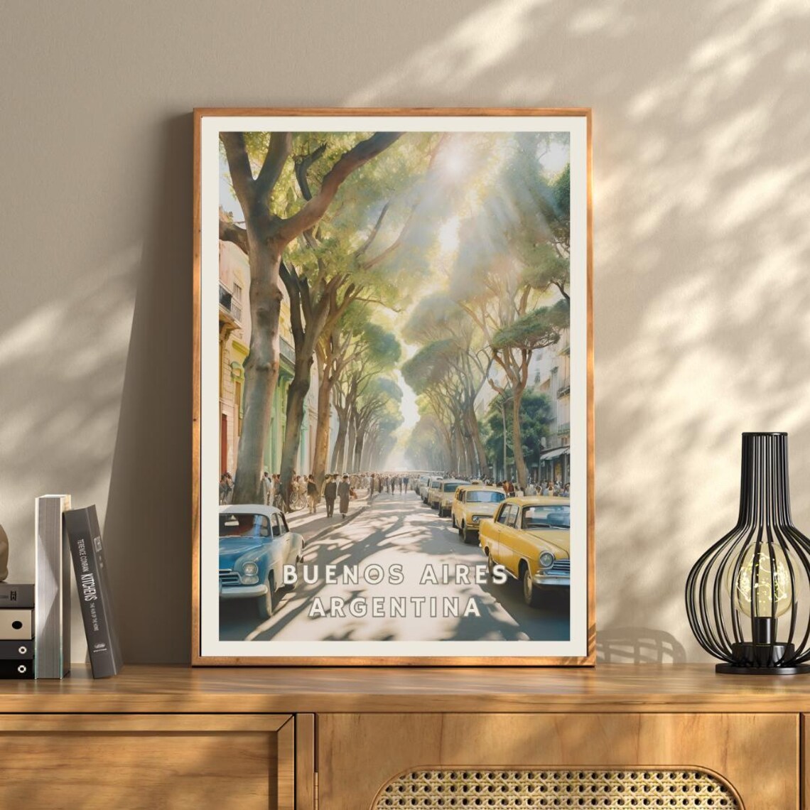 Buenos Aires Argentina Vintage Street Scene Travel Poster - Image 3