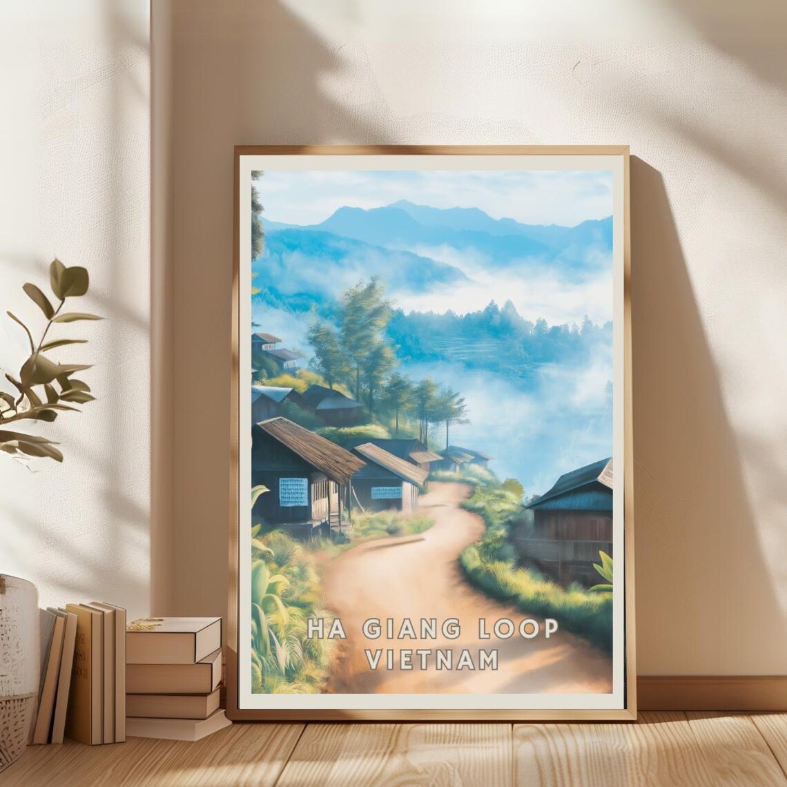 Ha Giang Vietnam Travel Poster, Misty Mountain Village - Image 2