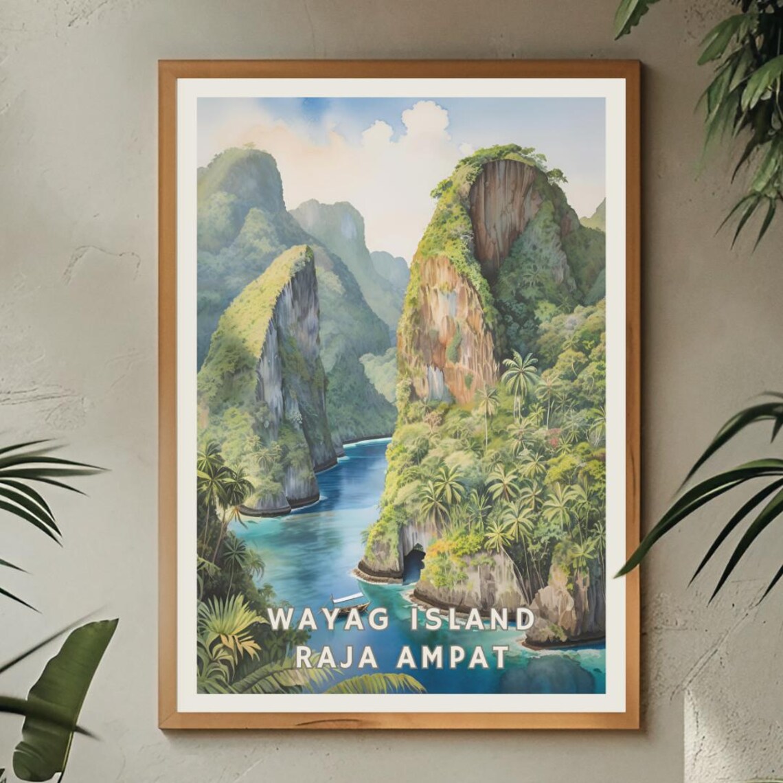 Wayag Island Raja Ampat Travel Poster, Tropical Paradise - Image 2
