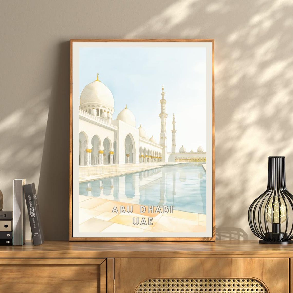 Abu Dhabi Poster Sheikh Zayed Grand Mosque Art Uae Arabian Architecture Print Islamic Wall Decor Middle Eastern Travel Elegant Decor - Image 3