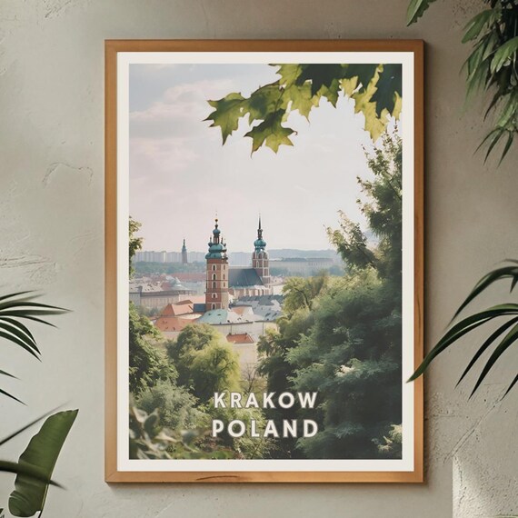 Krakow Poland Poster Poland Travel Art Krakow Old Town Print Polish Architecture Wall Art Krakow Print Poland City Art Krakow Decor