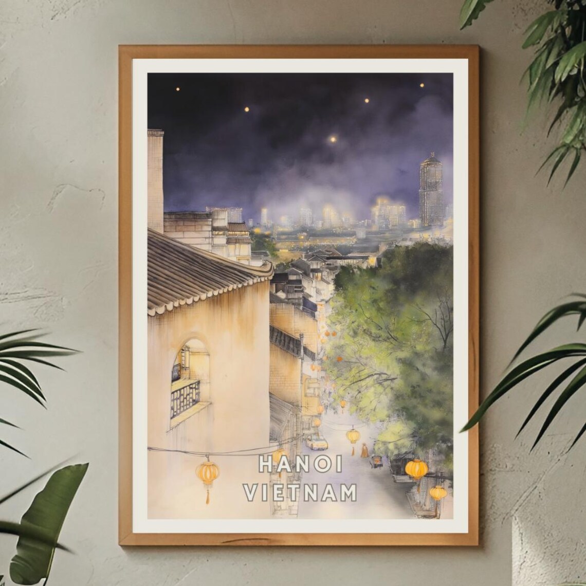 Hanoi Vietnam Poster, Old Quarter Lantern Street - Image 2