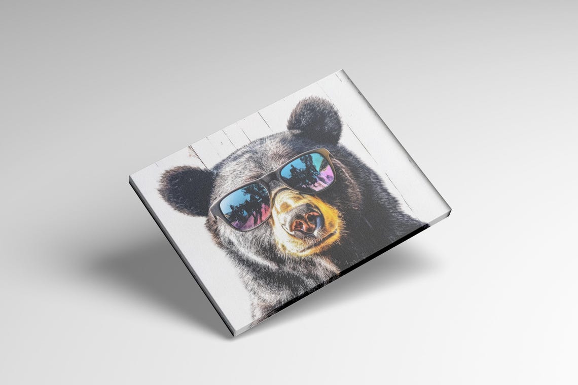 Bear Funny Grizzly With Sunglasses Poster, Modern Urban - Image 2