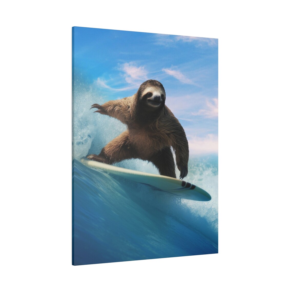 Sloth Surfing Tropical Kid Bedroom Art, Pura Vida - Image 4