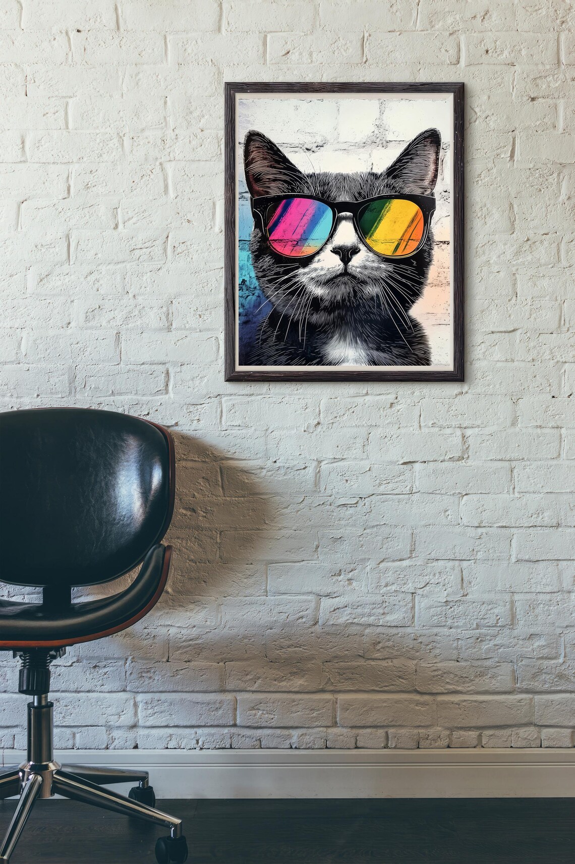 Funny Cat With Sunglasses, Retro Graffiti Style - Image 2