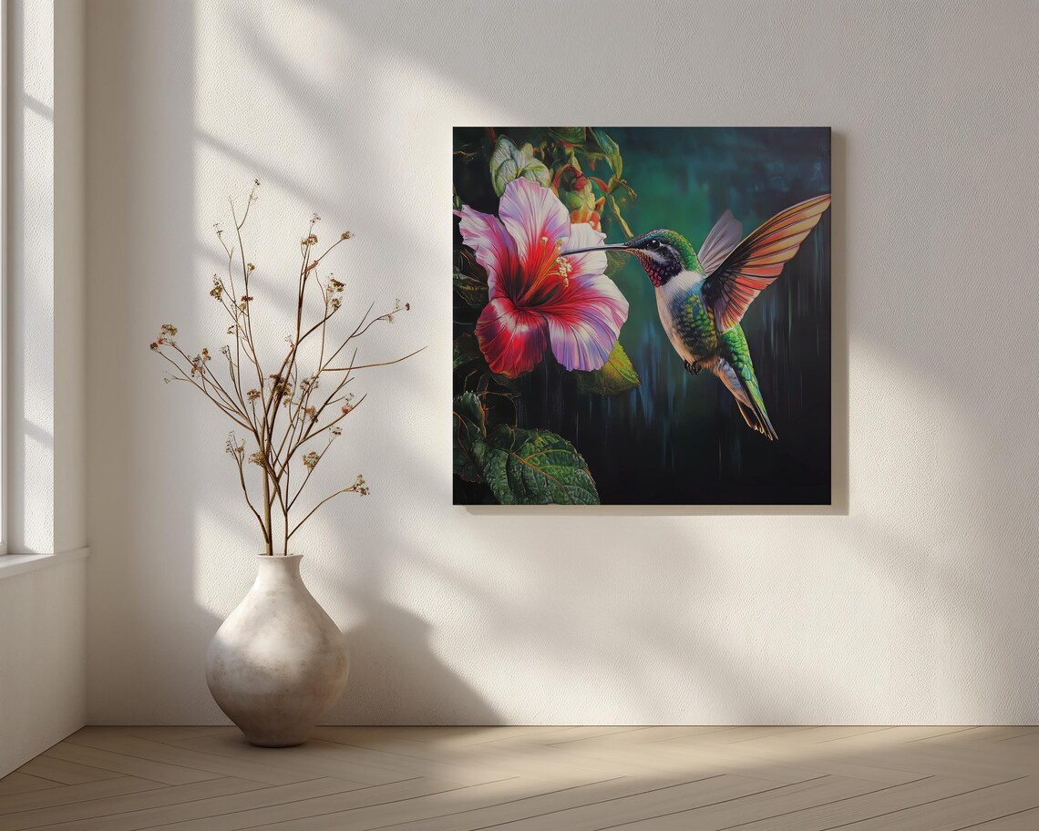 Hummingbird, Modern Nature Wall Art Print - Image 4