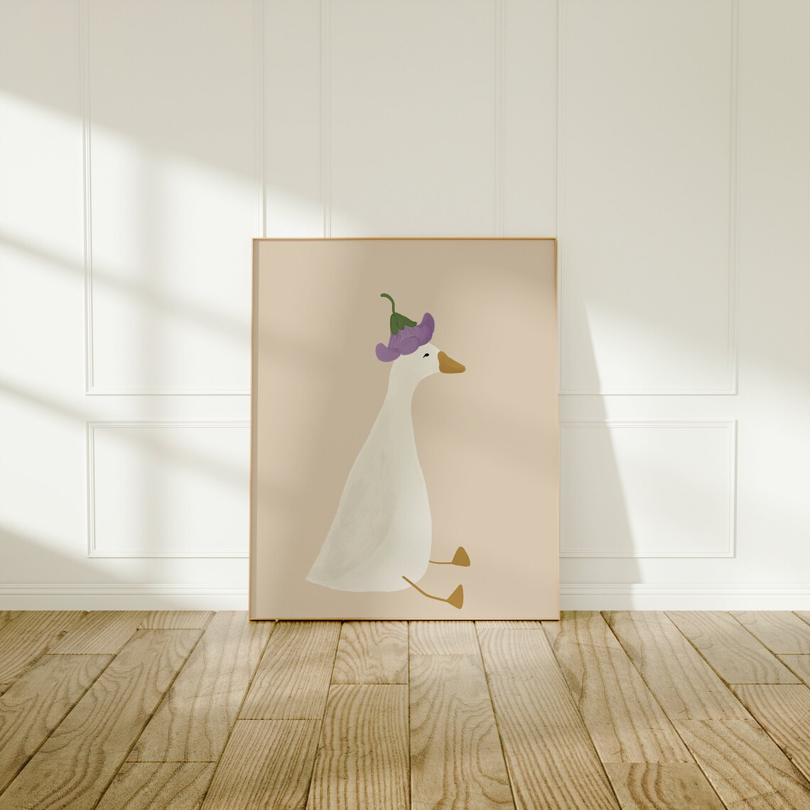Silly Goose Cute Goose Nursery Girl Room Art Print - Image 2
