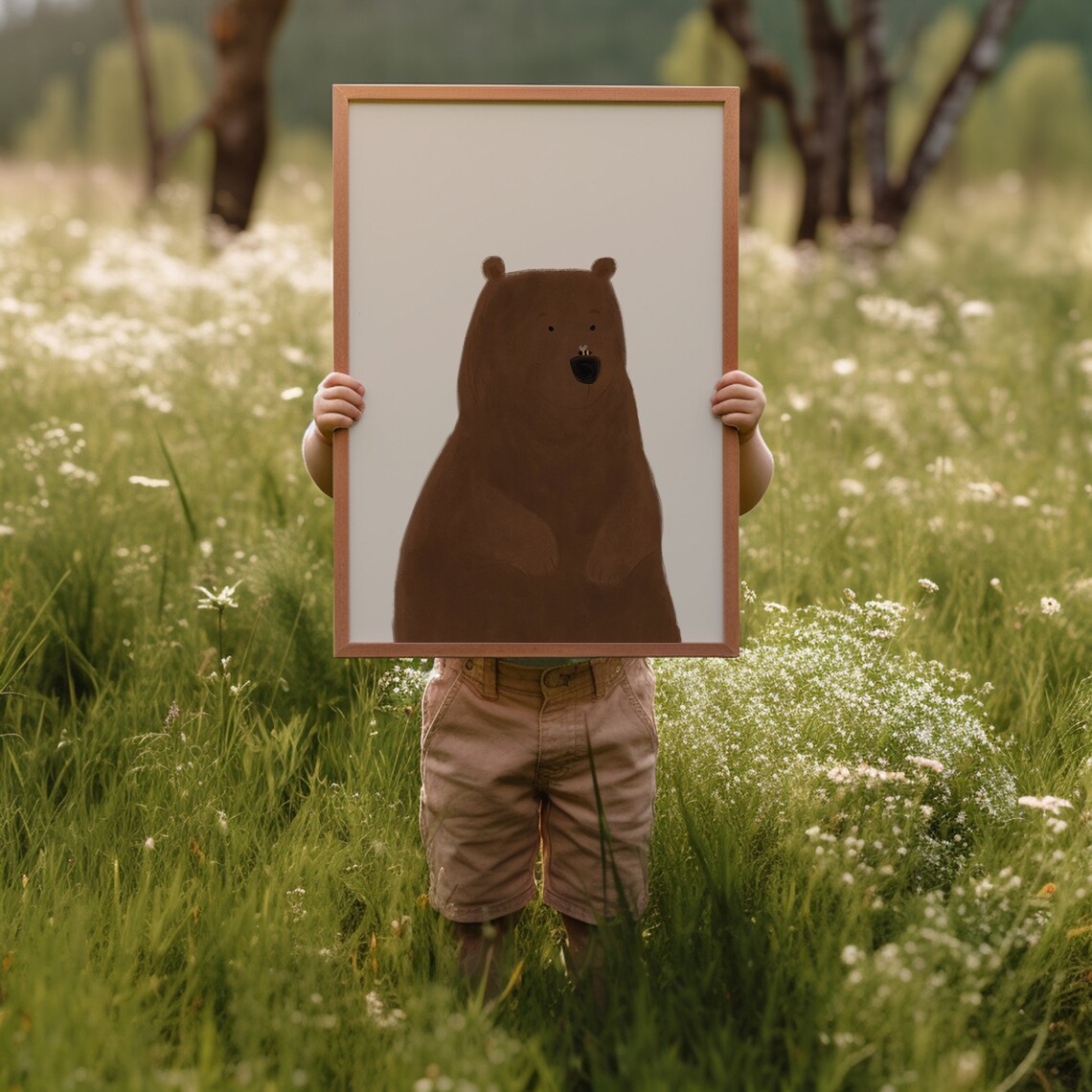 Nursery Bear Poster, Woodland Kids Room Decor - Image 2