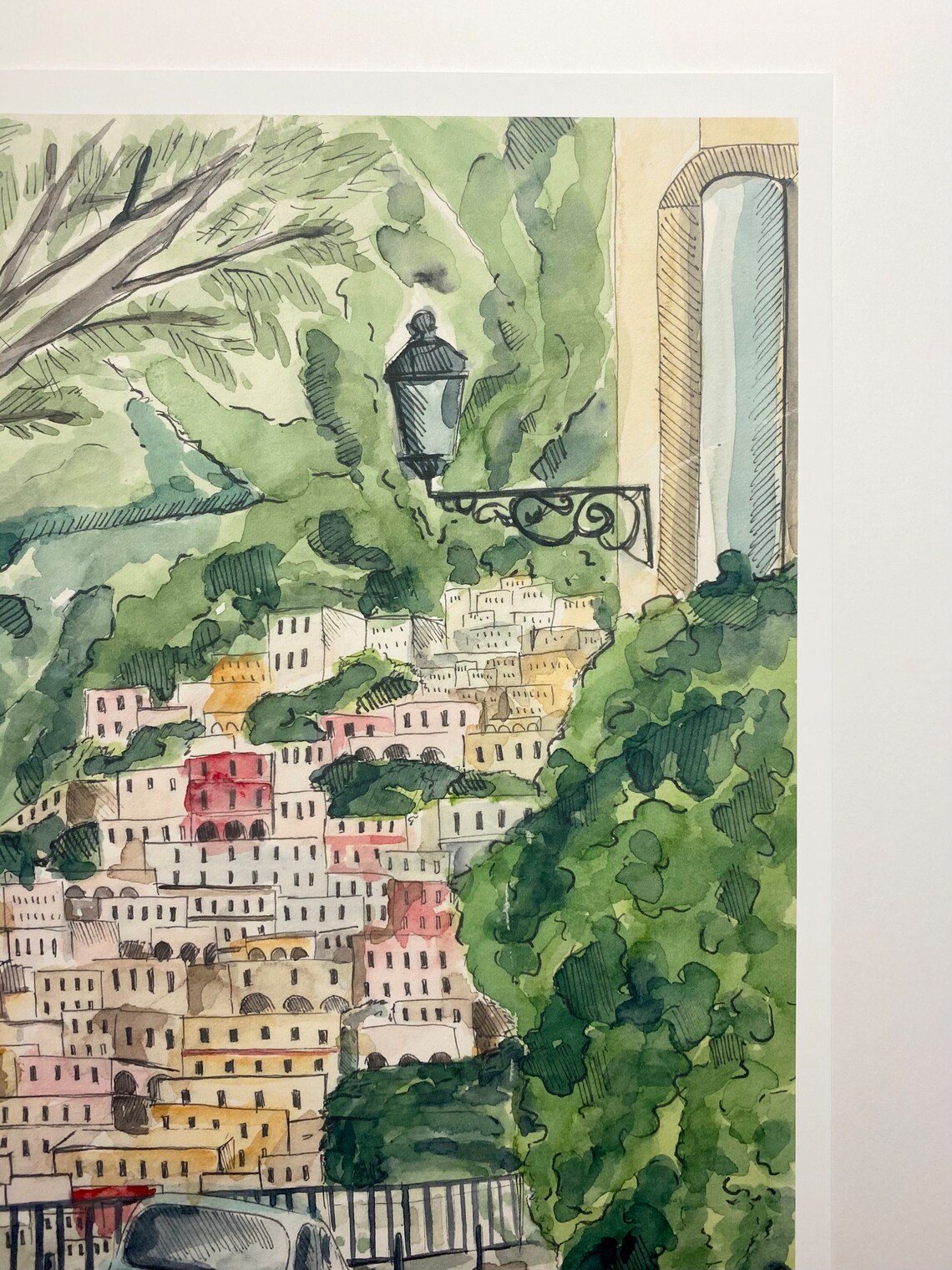 Positano Amalfi Coast Travel Poster, Italy Cityscape - Image 2