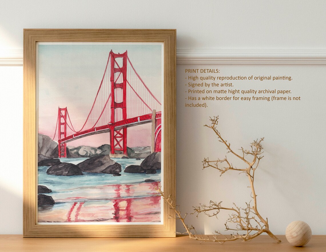 San Francisco Golden Gate Bridge, California Travel Poster - Image 4
