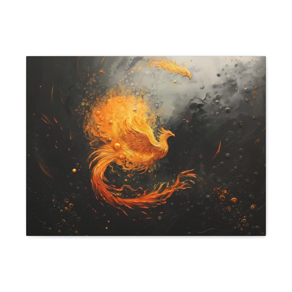 Bold Majestic Golden Phoenix Rebirth Mythical Fire Bird Art Print - Image 3