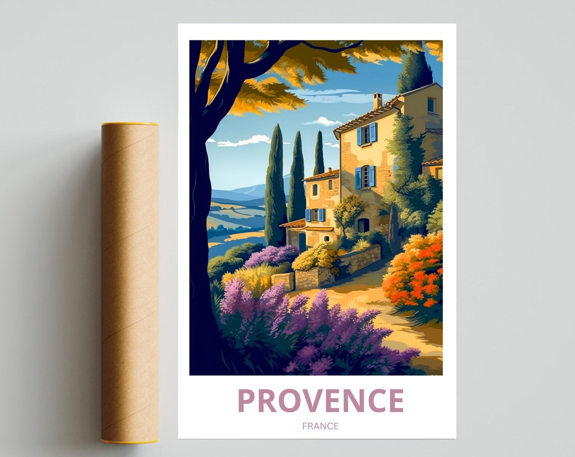 Provence France Print France Wall Art Travel Poster Provence Provence Region French Countryside Poster