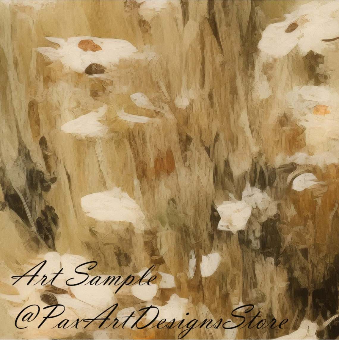 Sunlit Daisy Meadow with Tall Golden Grasses Landscape Poster - Image 2