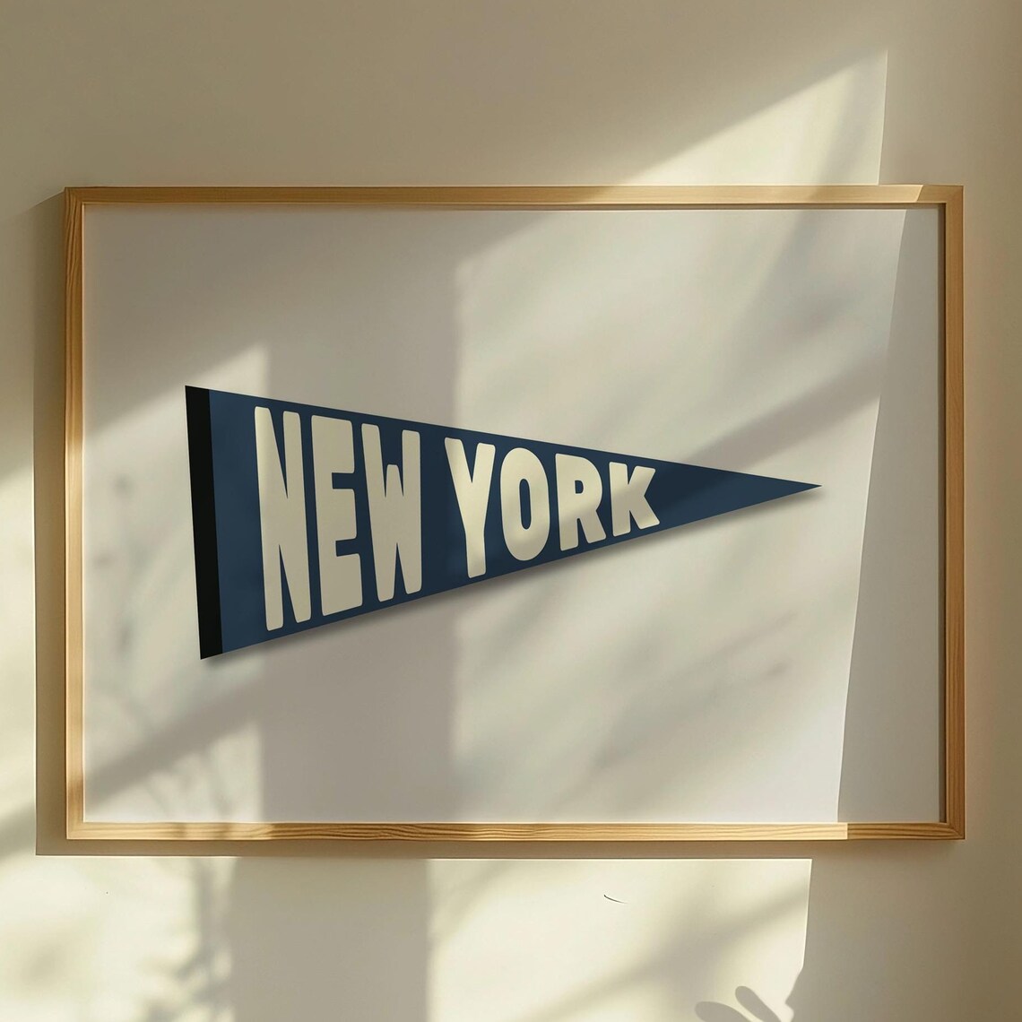 New York Vintage Pennant Flag, Apartment Wall Art Print