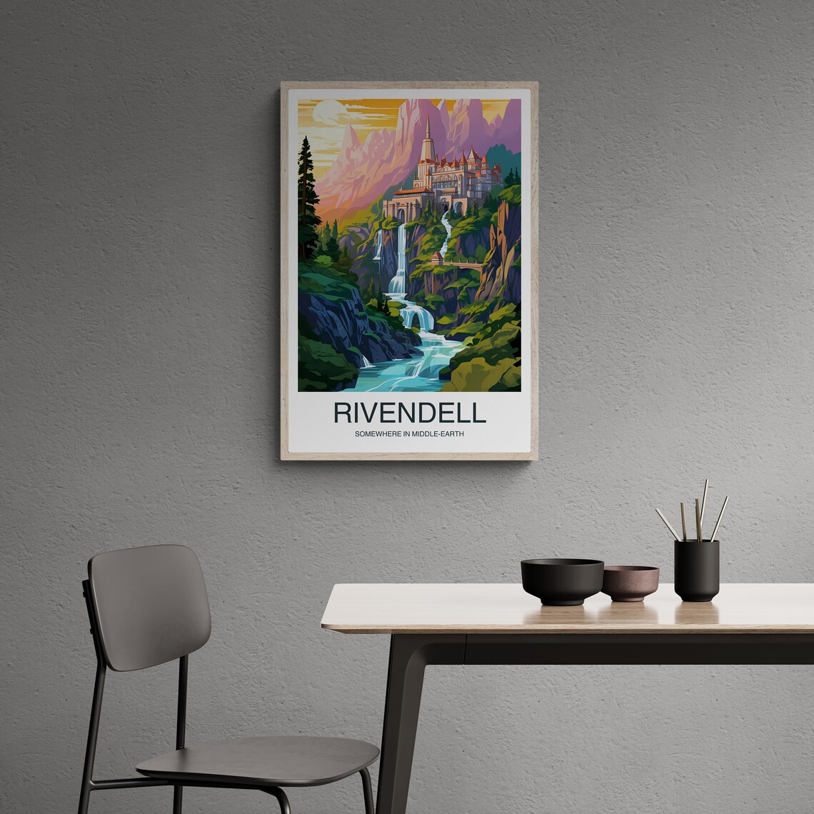 Rivendell Travel Poster, Middle of Earth Wall Art - Image 2