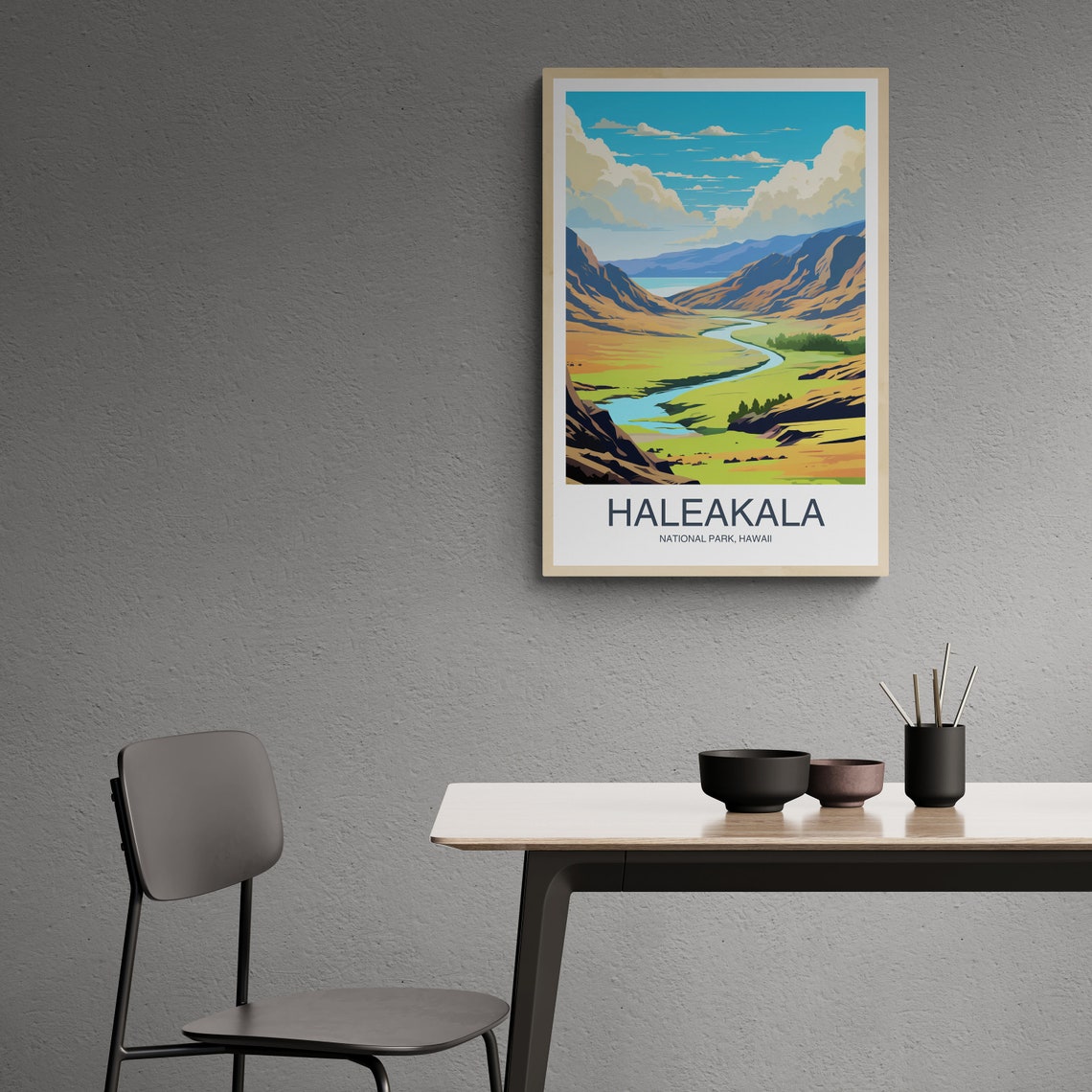Haleakala National Park Hawaii Volcanic Valley River Landscape Poster - Image 2
