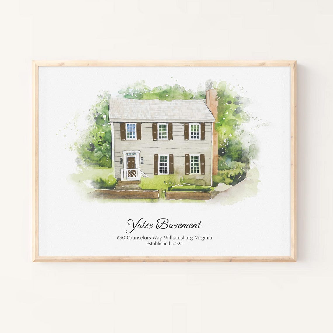 Our First Home Brick Cape Cod Watercolor House Portrait Poster - Image 4