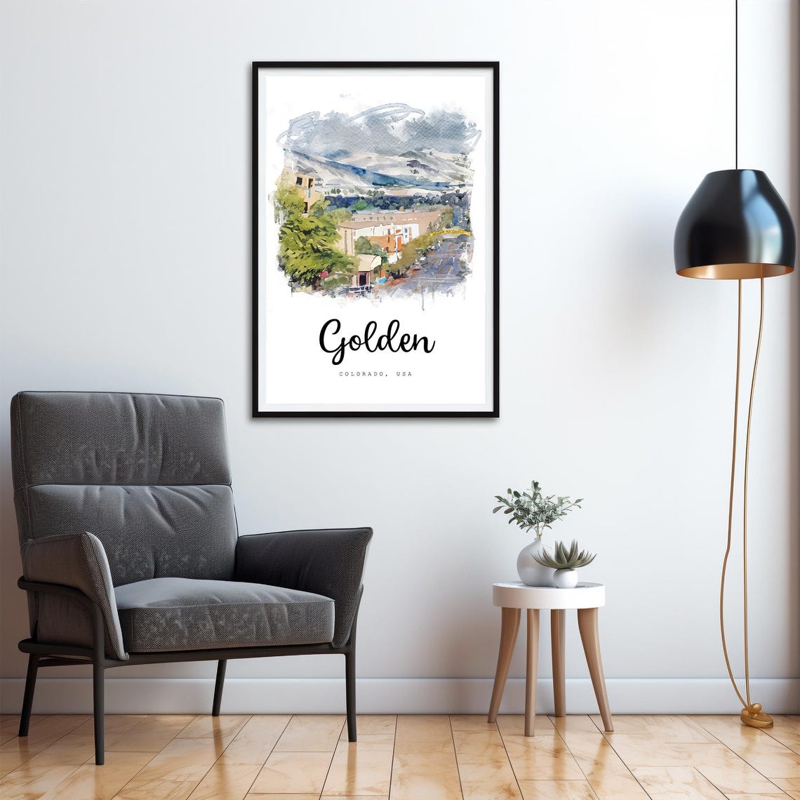 Golden Colorado Travel Poster Golden City Print Wall Art Decor Usa Prints Colorado Print Golden Watercolor Painting - Image 4