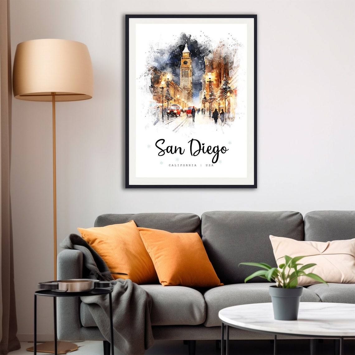 San Diego California Travel Poster San Diego City Print California Wall Art Decor Usa Prints San Diego Watercolor Painting - Image 4