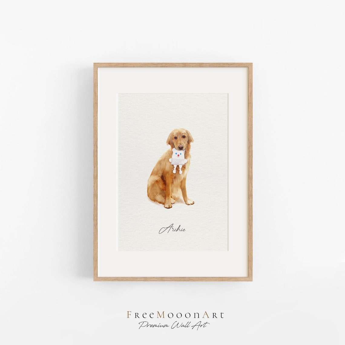 Charlie the Cat Orange Tabby Personalized Watercolor Portrait Poster - Image 4