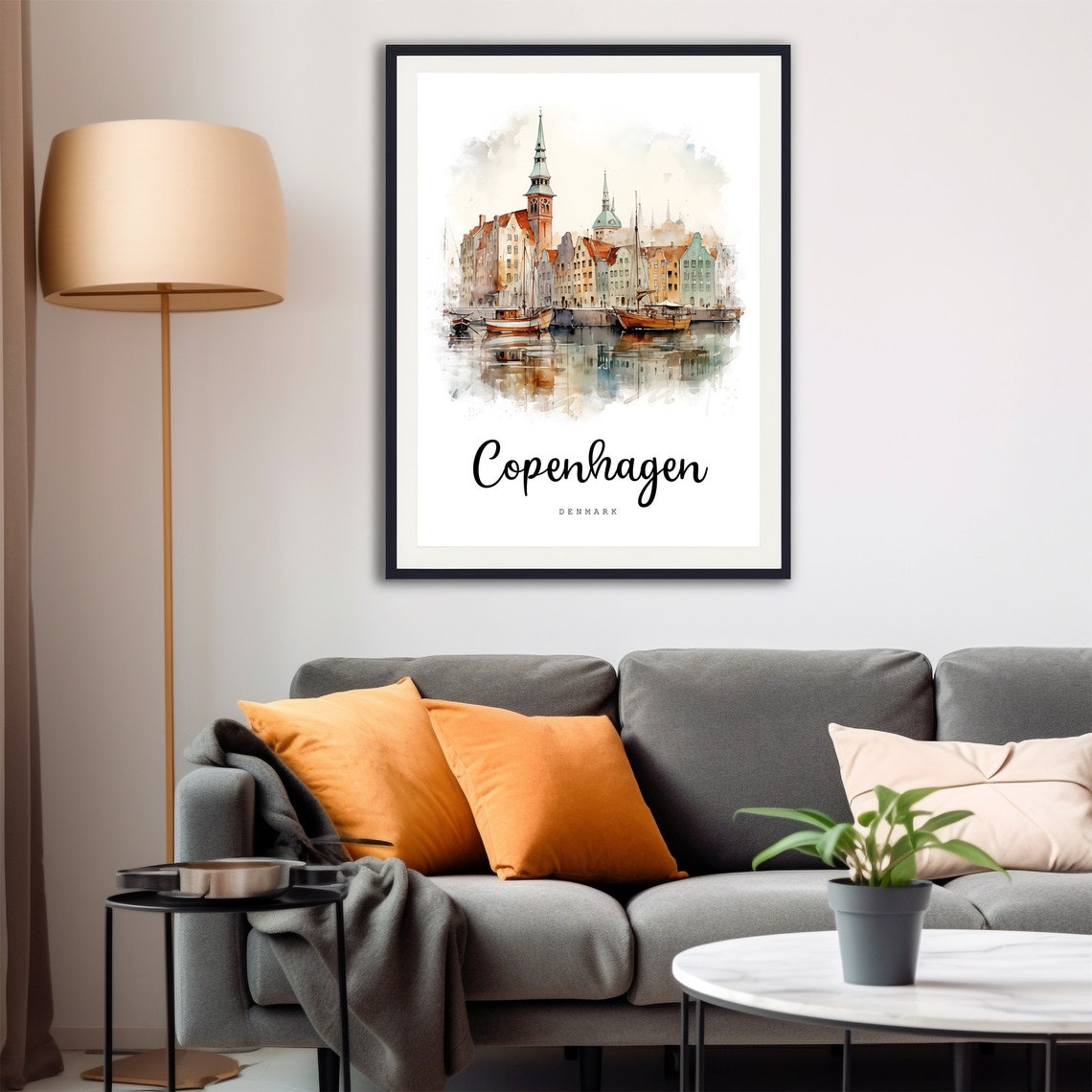 Copenhagen Denmark Travel Poster Copenhagen City Print Denmark Wall Art Europe Prints Art Watercolor Painting Travel Gifts - Image 4