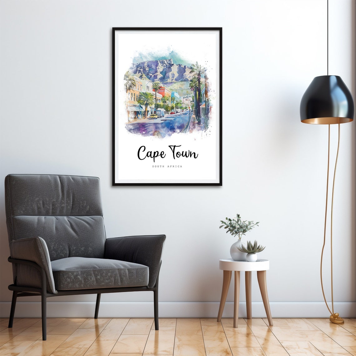 Cape Town South Africa Travel Poster Cape Town Print Cape Town Wall Art Travel Prints Prints Watercolor Painting Travel Gift - Image 4