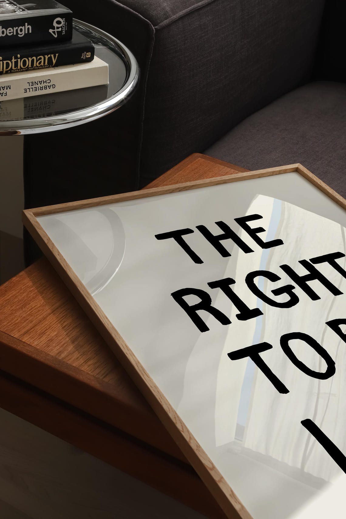 The Right To Be Lazy Chunky Black Letters Minimalist Quote Poster - Image 4