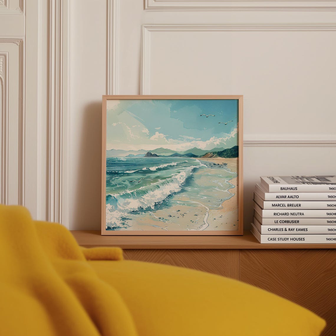 Bright Turquoise Waves Rolling Onto A Bright Sunny Beach Poster - Image 3