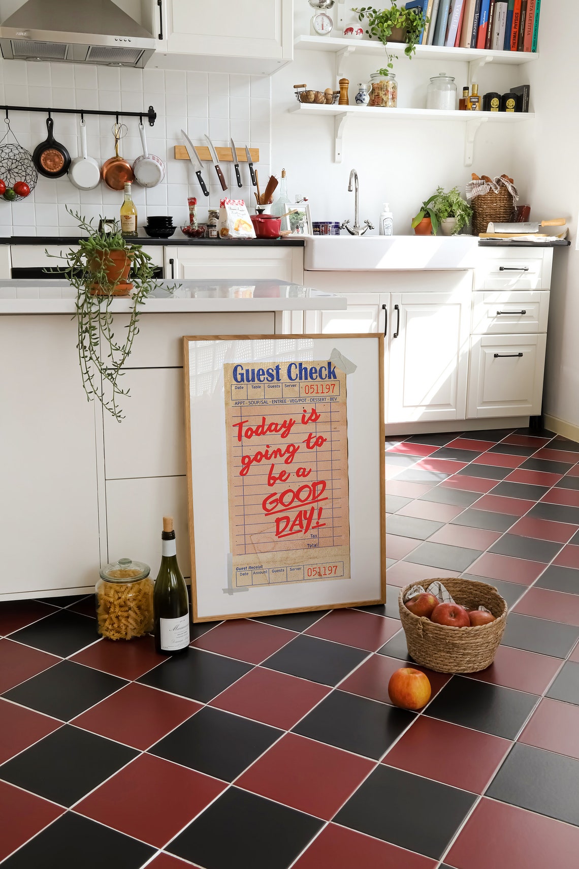 Today Is Going to Be a Good Day Vintage Guest Check Quote Poster - Image 3