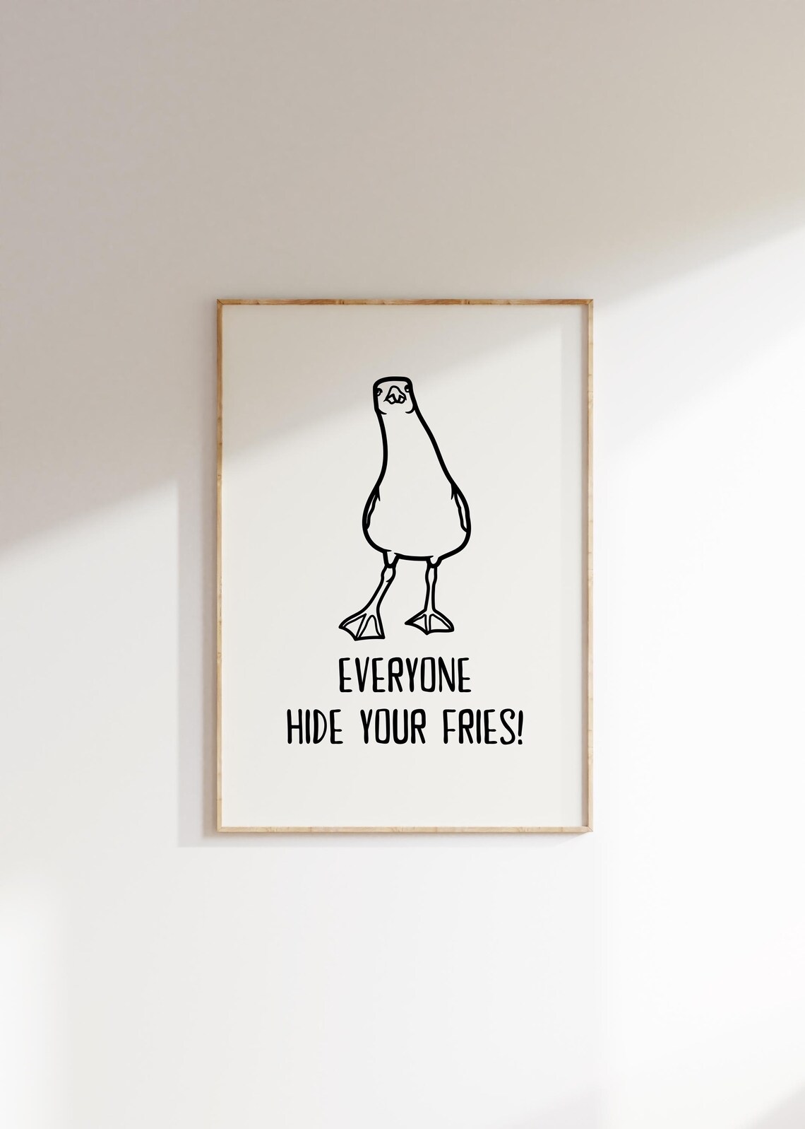 Everyone Hide Your Fries Funny Seagull Beach Day Quote Poster - Image 5