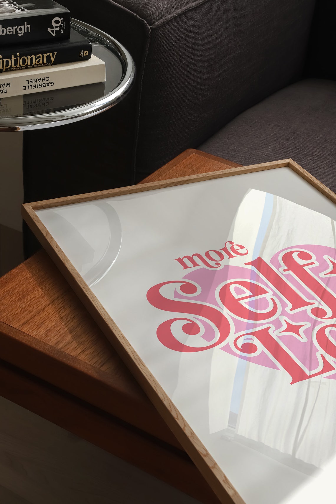 More Self Love Script Quote On Pink Heart Sparkle Affirmation Poster - Image 2