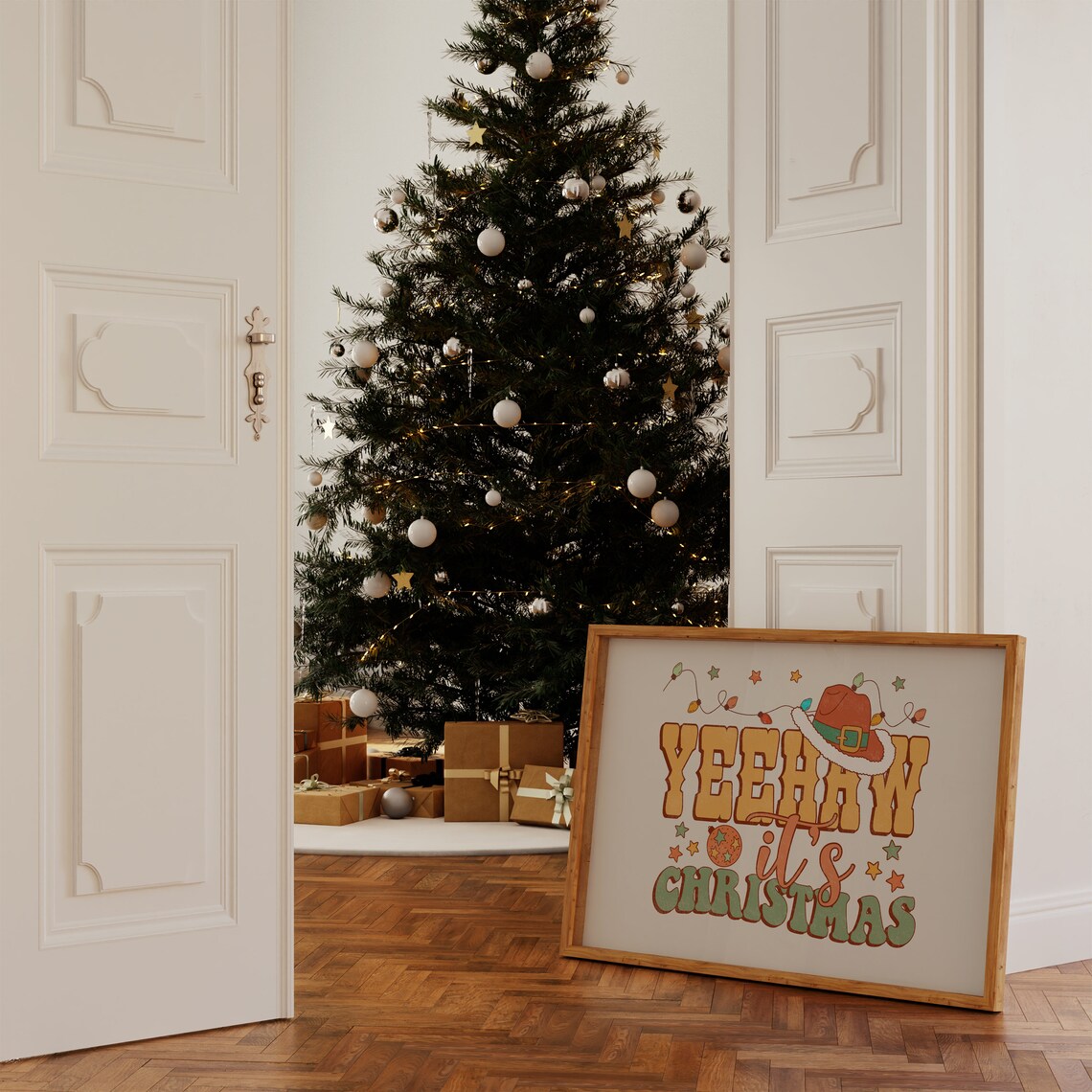 Yeehaw Christmas Print Cowboy Christmas Country Christmas Howdy Christmas Merry Christmas Retro Christmas Print Western Christmas Art - Image 4